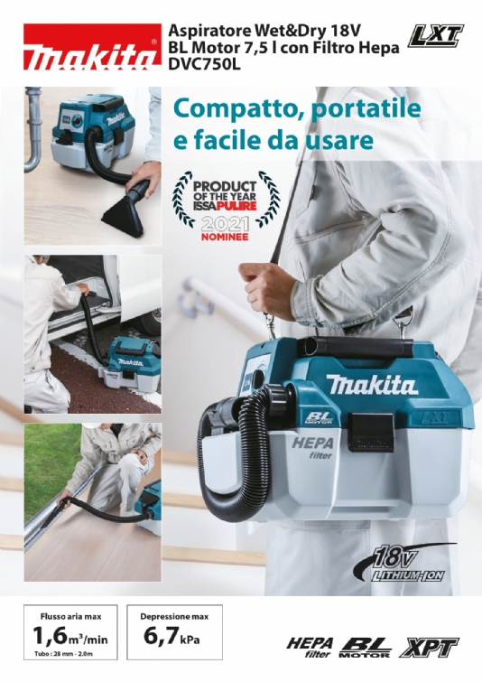 Aspirateur Souffleur MAKITA DVC750LZX1 18V Li-Ion 6,7/4,2mbar (Mach